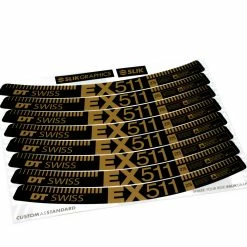 KIT DE STICKERS CUSTOM POUR JANTES EX 511 GOLD MATT 27.5"